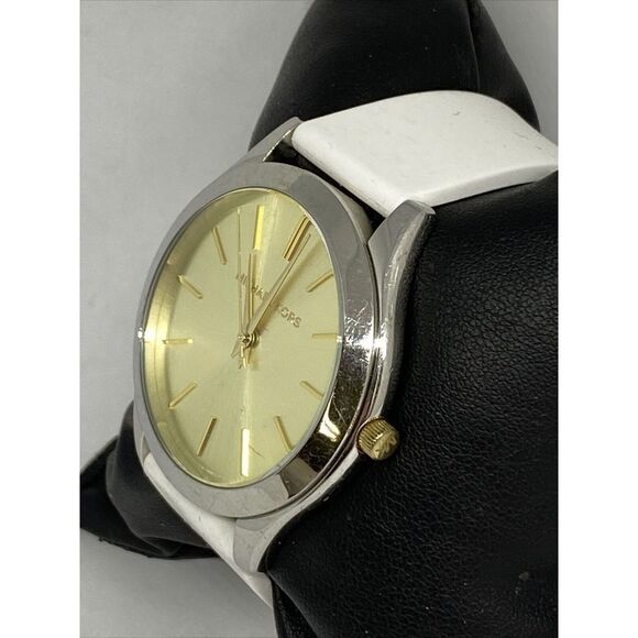 Michael Kors MK3222 Women's Silicone Analog Champagne Dial Quartz Watch XX472 - Picture 4 of 12